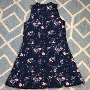 Floral dark blue dress